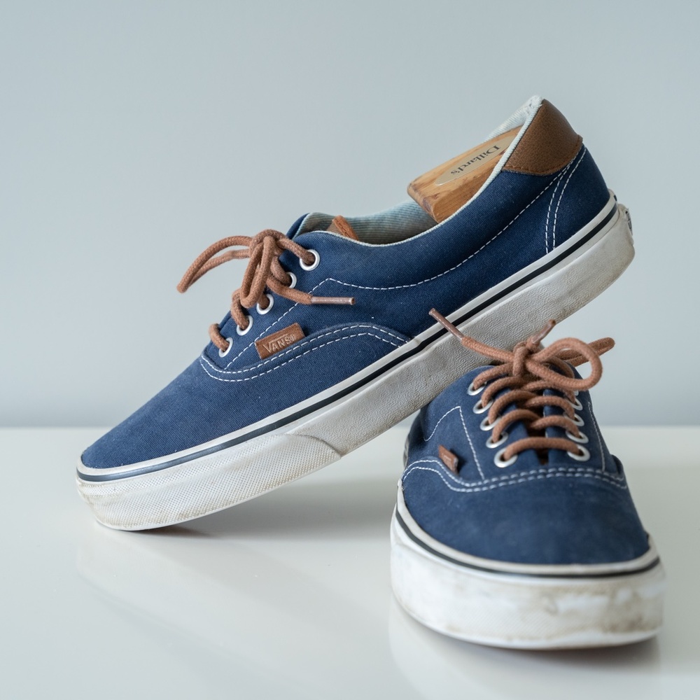 Vans Era Navy and Brown Size 8.5 Used